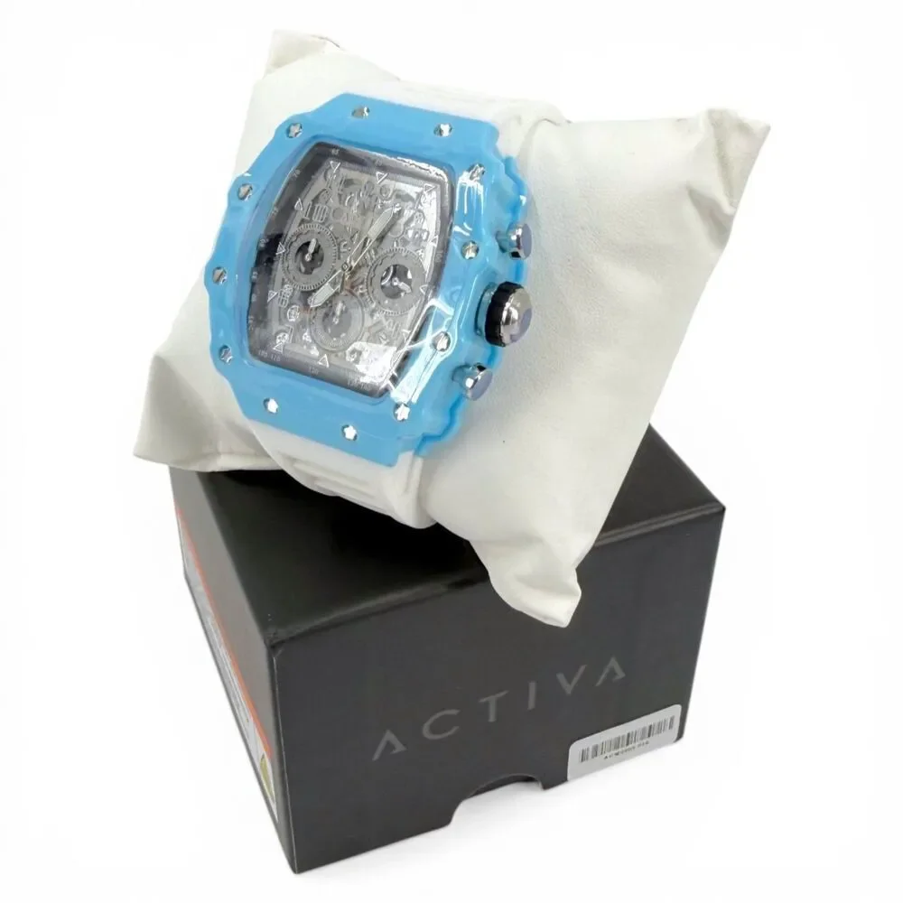 NEW Activa Fury X Invicta Mens Watch Skeleton Dial 44.3mm Blue/White ACW2305-016